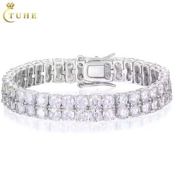 Double Row Moissanite Bracelet (3mm–5mm)